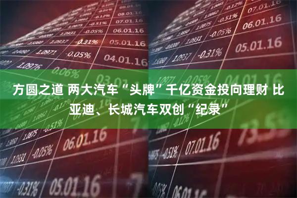 方圆之道 两大汽车“头牌”千亿资金投向理财 比亚迪、长城汽车双创“纪录”